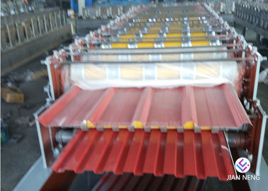 Trapezoid Double / Two Layer Roll Forming Machine Steel Material For Roof Panel