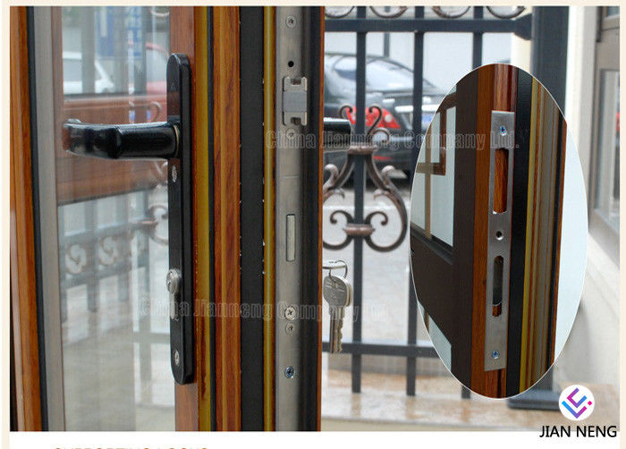 Portes en aluminium de tissu pour rideaux de style de l'Australie, aluminium glissant des portes de patio avec le verre givré gâché