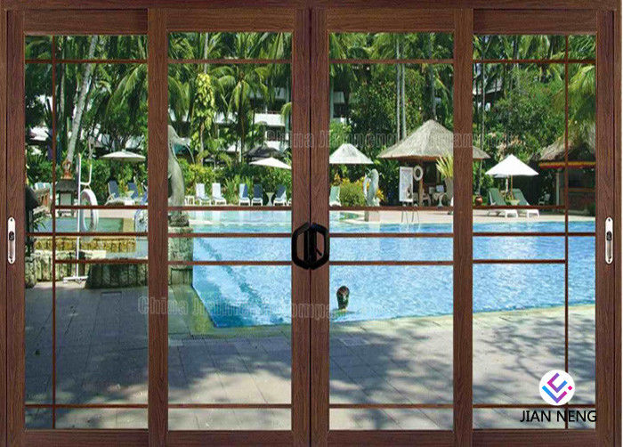 Portes en aluminium de tissu pour rideaux de style de l'Australie, aluminium glissant des portes de patio avec le verre givré gâché