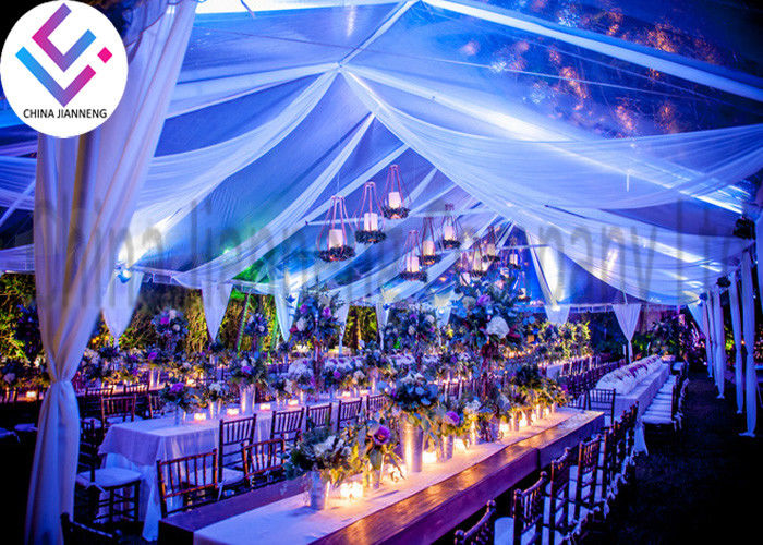 Tente transparente de PVC de 500 personnes, grand ABS/mur de verre de tente de mariage de chapiteau